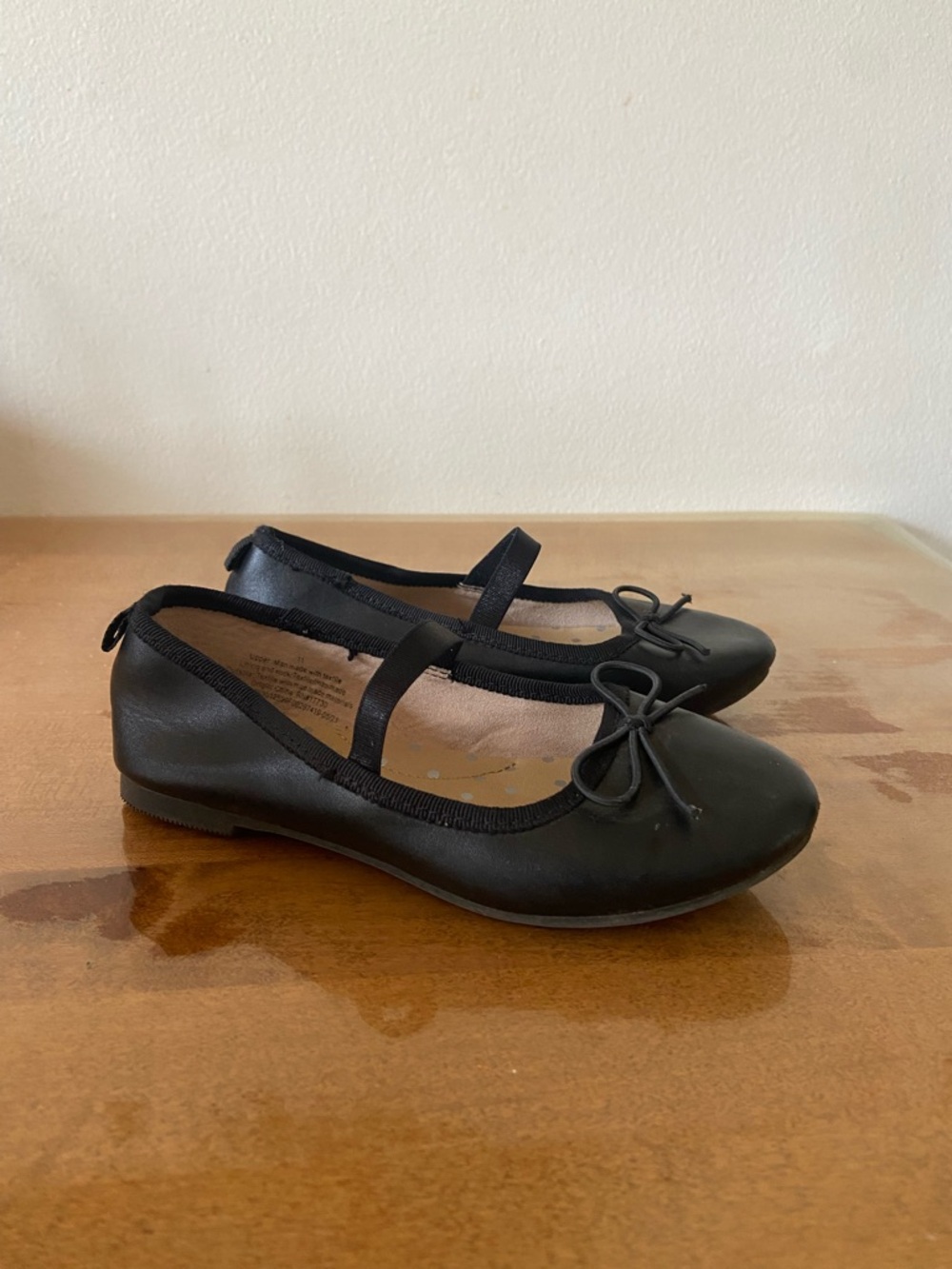 Target Cat & Jack Girls Black Mary Jane Flats with Bow - Classic Kids Shoes